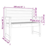 Garden Bench 109x48x91.5 cm Solid Wood Douglas