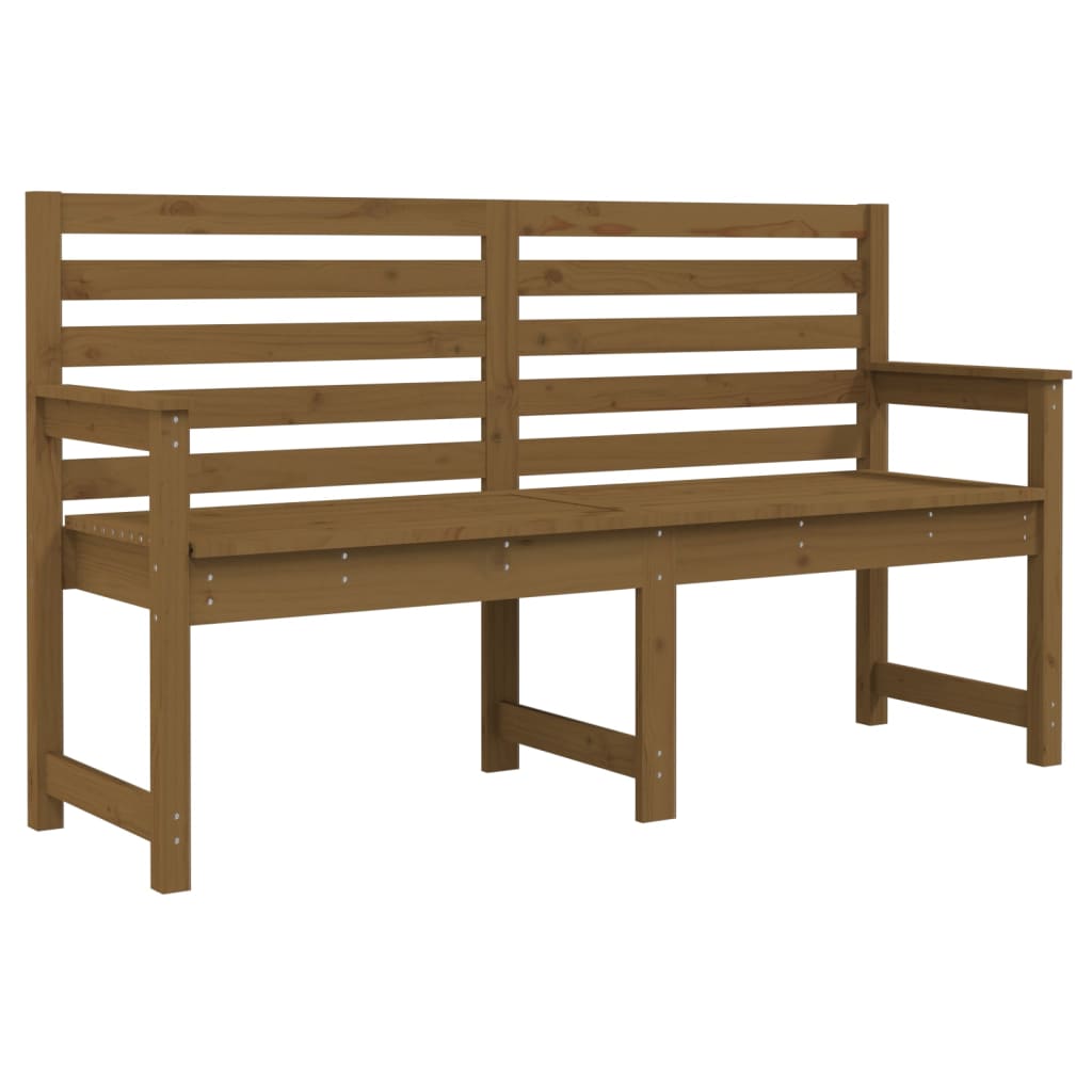 Garden Bench Honey Brown 159.5x48x91.5 cm Solid Wood Pine
