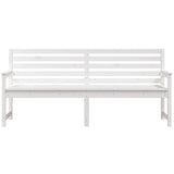 Garden Bench White 203.5x48x91.5 cm Solid Wood Pine
