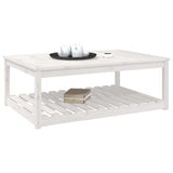 Garden Table White 121x82.5x45 cm Solid Wood Pine