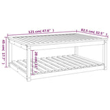 Garden Table 121x82.5x45 cm Solid Wood Douglas