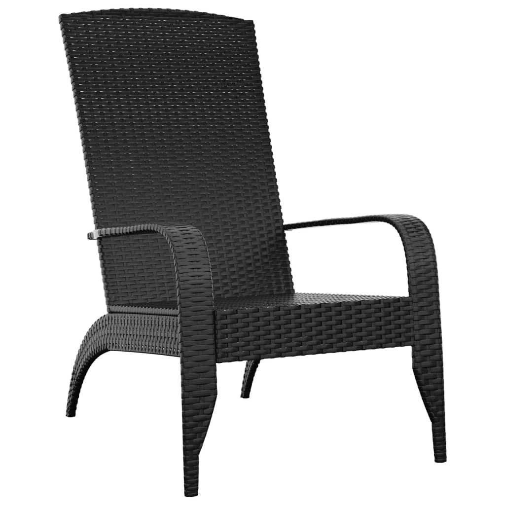 vidaXL Garden Adirondack Chair Black Poly Rattan