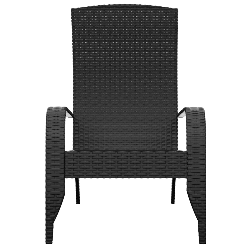 vidaXL Garden Adirondack Chair Black Poly Rattan