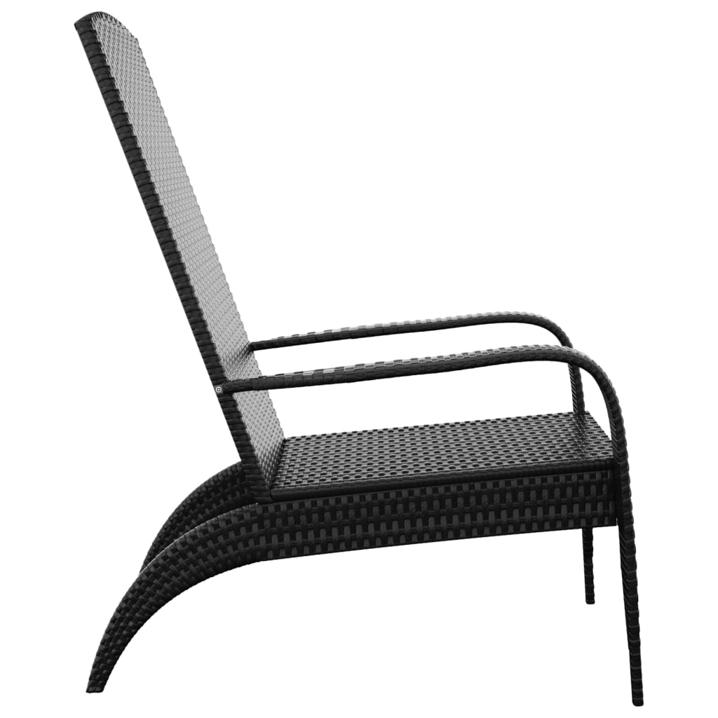 Garden Adirondack Chair Black Poly Rattan