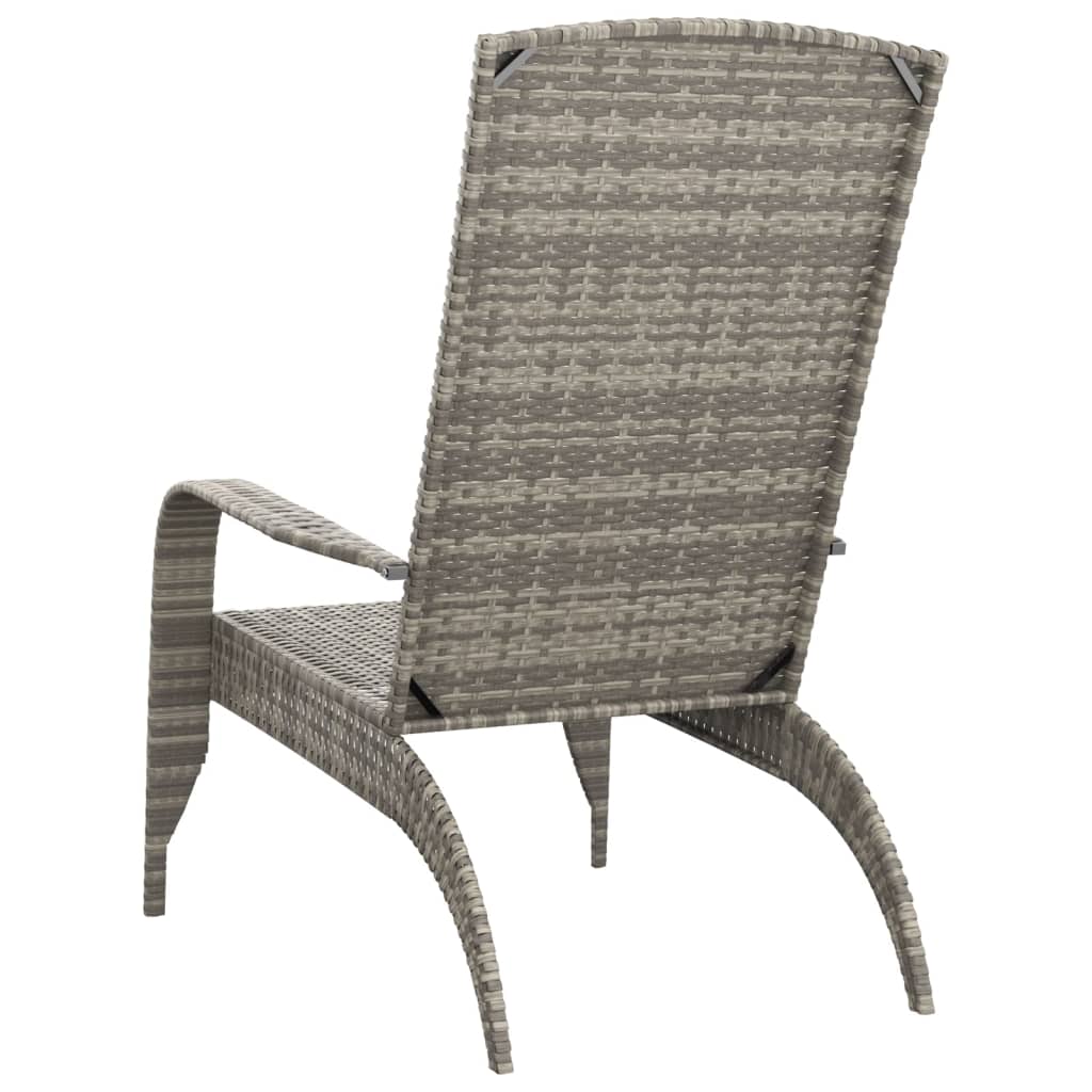 Garden Adirondack Chair Grey Poly Rattan