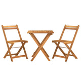 3 Piece Folding Bistro Set Solid Wood Acacia