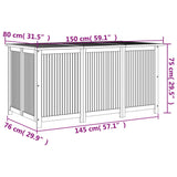 Garden Storage Box 150x80x75 cm Solid Wood Acacia