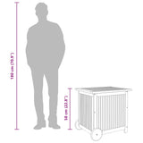 Garden Storage Box with Wheels 60x50x58 cm Solid Wood Acacia