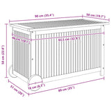 Garden Storage Box with Wheels 90x50x58 cm Solid Wood Acacia