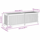 Garden Storage Box with Wheels 150x50x58 cm Solid Wood Acacia