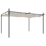 Pergola with Retractable Roof Cream 395x292x230 cm