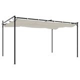 Pergola with Retractable Roof Cream 395x292x230 cm