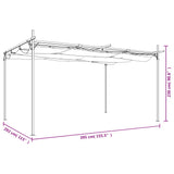 Pergola with Retractable Roof Cream 395x292x230 cm