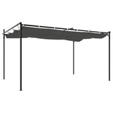 Pergola with Retractable Roof Anthracite 395x292x230 cm