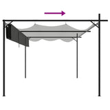 Pergola with Retractable Roof Anthracite 395x292x230 cm