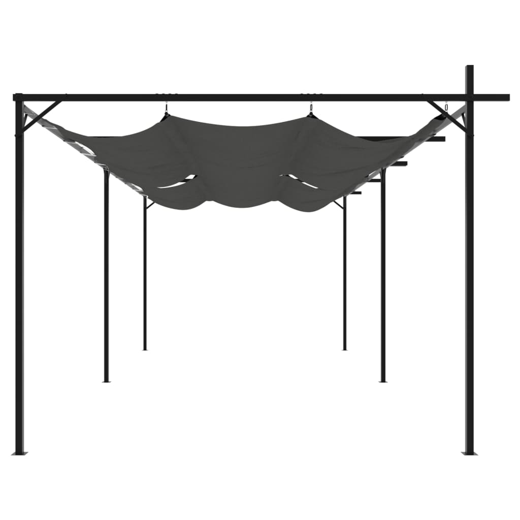 Pergola with Retractable Roof Anthracite 589x292x230 cm