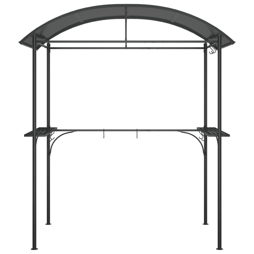 BBQ Gazebo with Side Shelves Anthracite 220x115x230 cm Steel