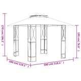 Gazebo with Roof Anthracite 300x300x270 cm Steel