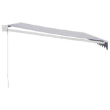 Retractable Awning Blue and White 4.5x3 m Fabric and Aluminium