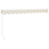 Retractable Awning Cream 3.5x2.5 m Fabric and Aluminium