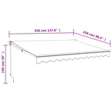 Retractable Awning Cream 3.5x2.5 m Fabric and Aluminium
