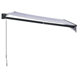 Retractable Awning Blue and White 3.5x2.5 m Fabric and Aluminium