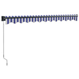 Retractable Awning Blue and White 3.5x2.5 m Fabric and Aluminium