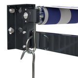 Retractable Awning Blue and White 3.5x2.5 m Fabric and Aluminium