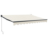 Retractable Awning Cream 3.5x2.5 m Fabric and Aluminium
