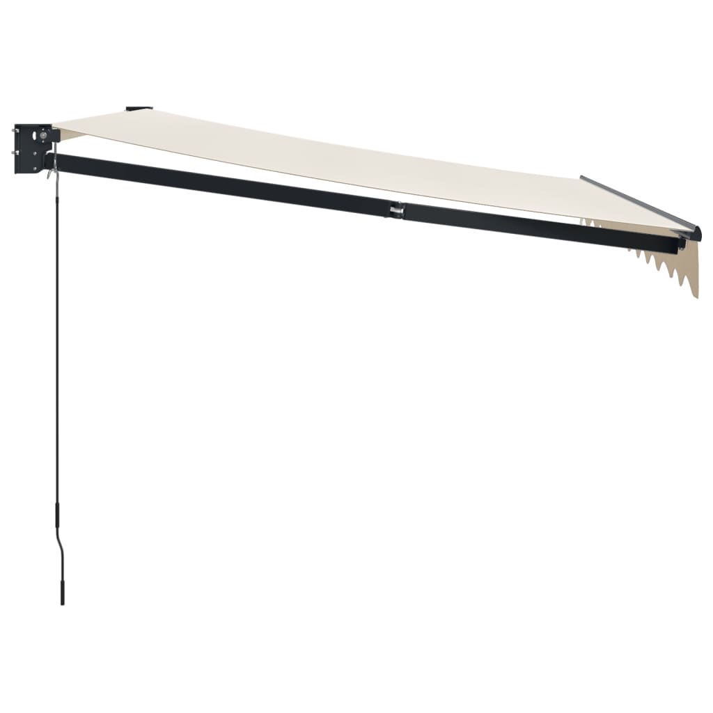 Retractable Awning Cream 3.5x2.5 m Fabric and Aluminium