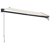 Retractable Awning Cream 3.5x2.5 m Fabric and Aluminium