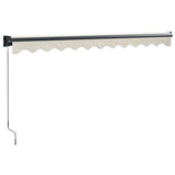 Retractable Awning Cream 3.5x2.5 m Fabric and Aluminium