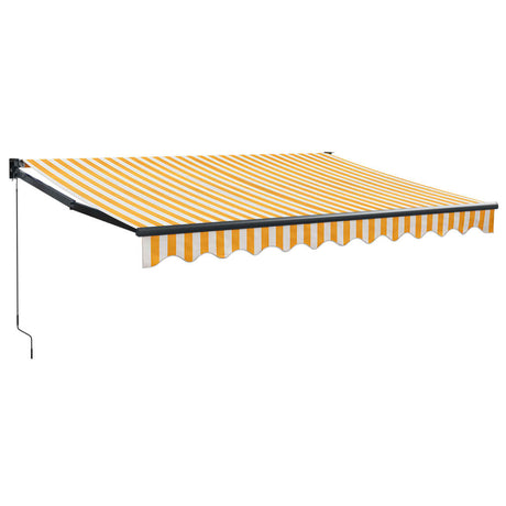Retractable Awning Yellow and White 3x2.5 m Fabric and Aluminium