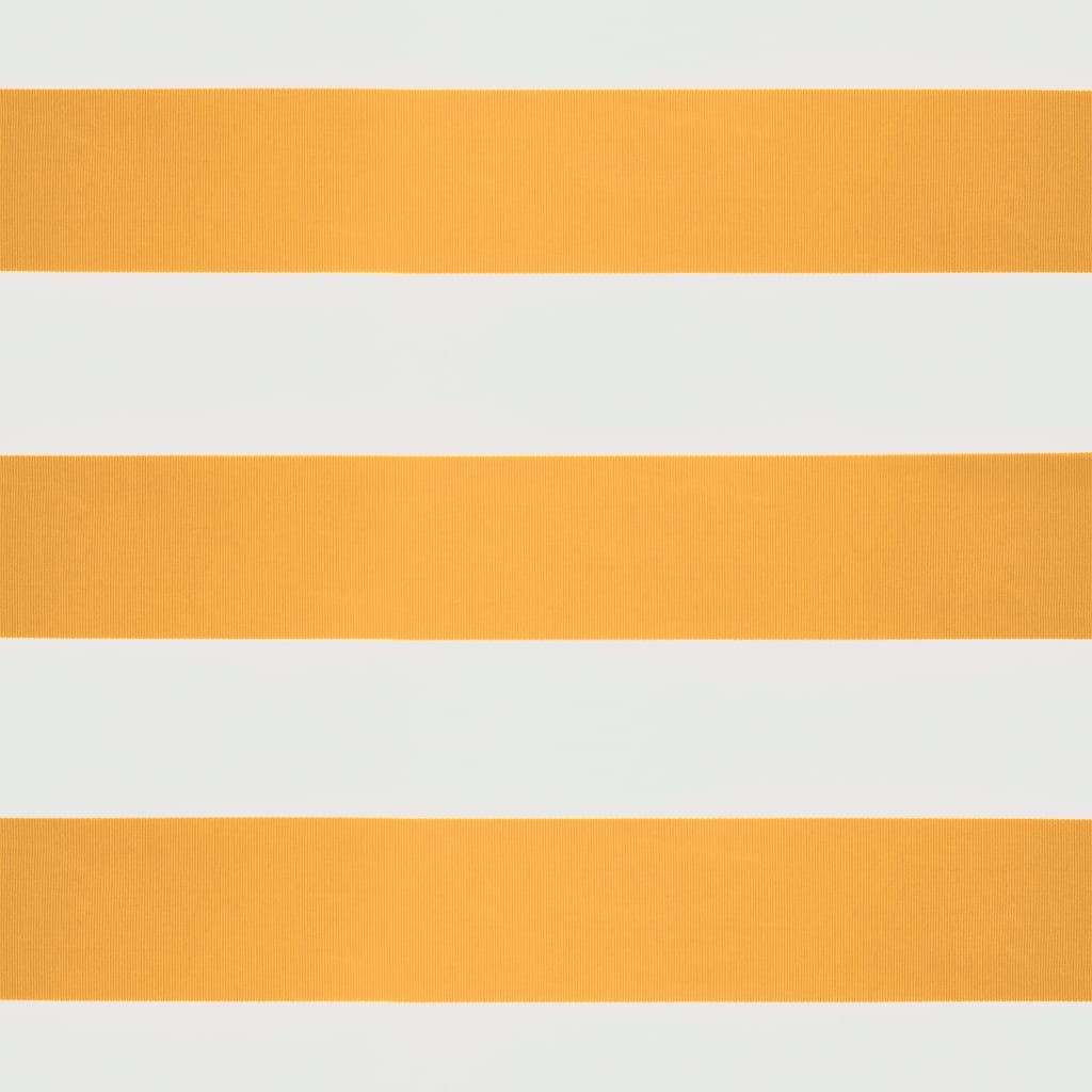 Retractable Awning Yellow and White 3x2.5 m Fabric and Aluminium