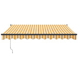 Retractable Awning Yellow and White 3.5x2.5 m Fabric and Aluminium