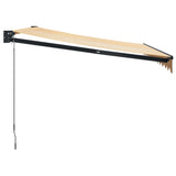 Retractable Awning Yellow and White 3.5x2.5 m Fabric and Aluminium