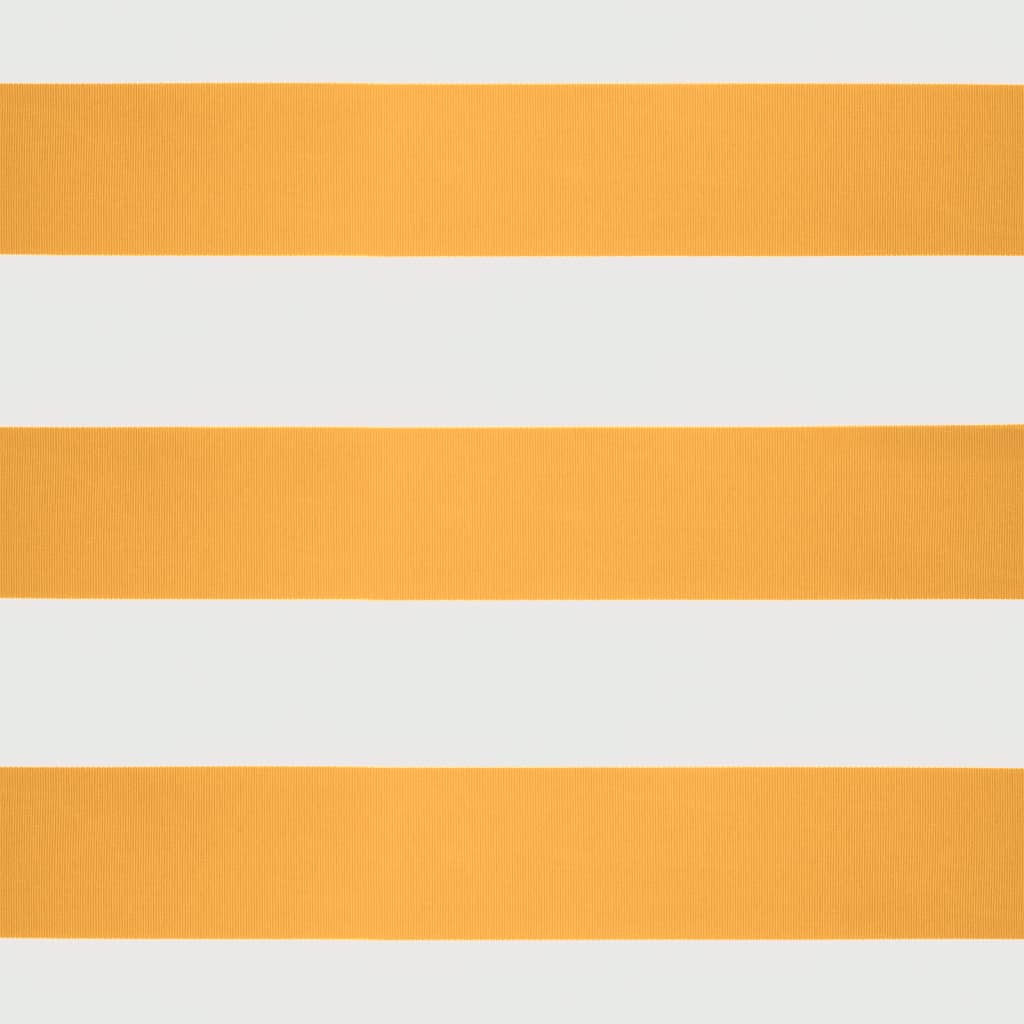 Retractable Awning Yellow and White 5x3 m Fabric and Aluminium