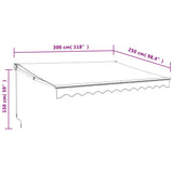 Retractable Awning Anthracite 3x2.5 m Fabric and Aluminium