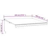 Retractable Awning Anthracite 4.5x3 m Fabric and Aluminium