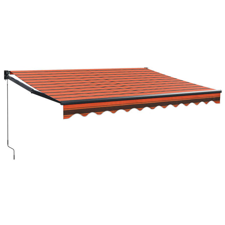 Retractable Awning Orange and Brown 3x2.5 m Fabric and Aluminium