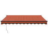 Retractable Awning Orange and Brown 3x2.5 m Fabric and Aluminium