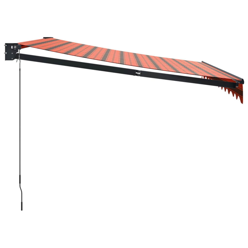 Retractable Awning Orange and Brown 3x2.5 m Fabric and Aluminium