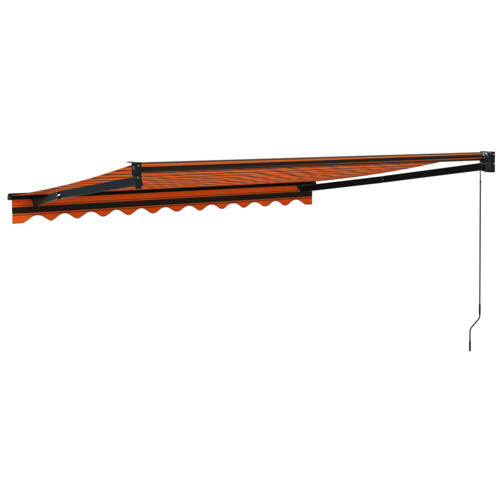 Retractable Awning Orange and Brown 3x2.5 m Fabric and Aluminium