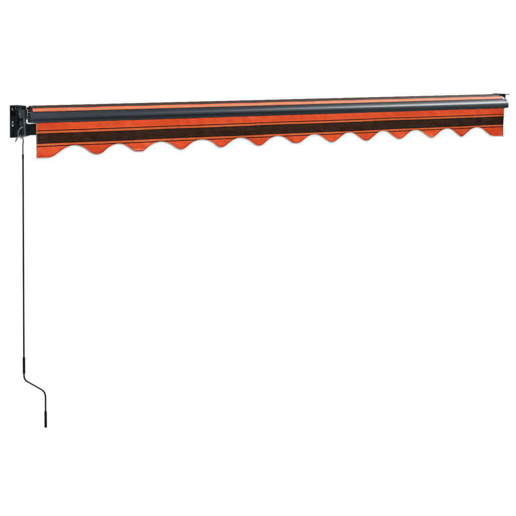 Retractable Awning Orange and Brown 3x2.5 m Fabric and Aluminium
