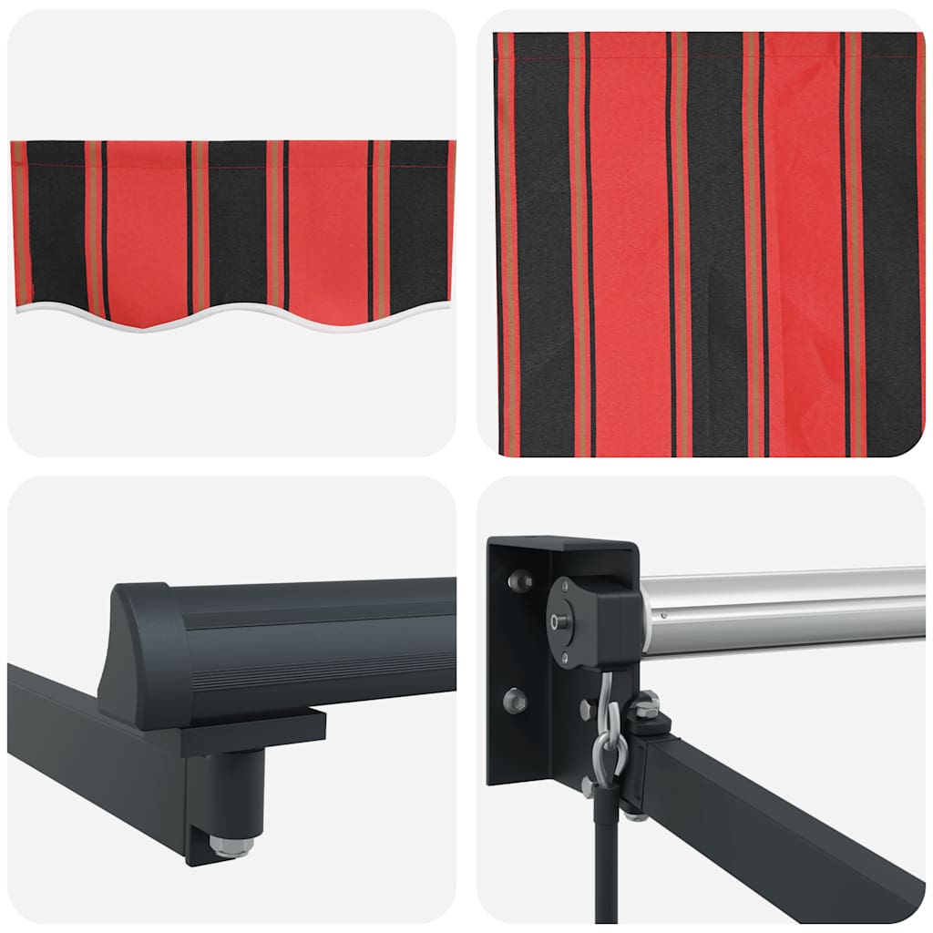 Retractable Awning Orange and Brown 3x2.5 m Fabric and Aluminium