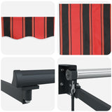 Retractable Awning Orange and Brown 3x2.5 m Fabric and Aluminium