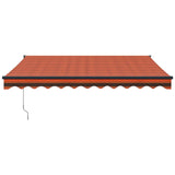 Retractable Awning Orange and Brown 3.5x2.5 m Fabric and Aluminium