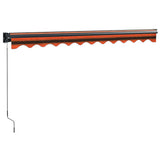 Retractable Awning Orange and Brown 3.5x2.5 m Fabric and Aluminium