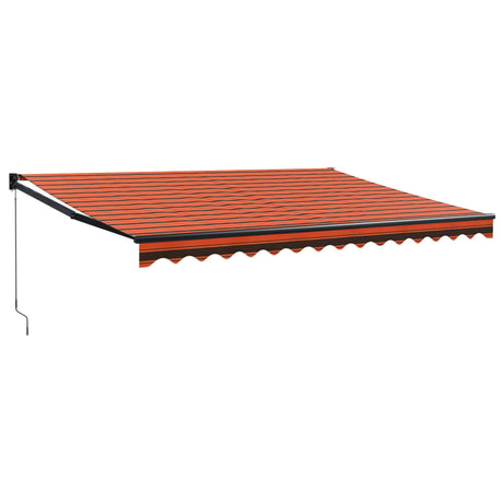 Retractable Awning Orange and Brown 4x3 m Fabric and Aluminium