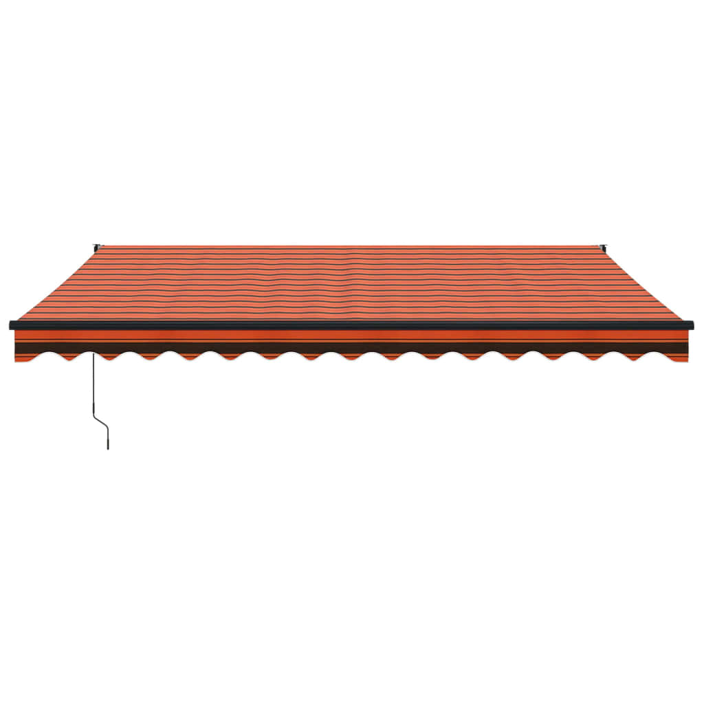 Retractable Awning Orange and Brown 4x3 m Fabric and Aluminium